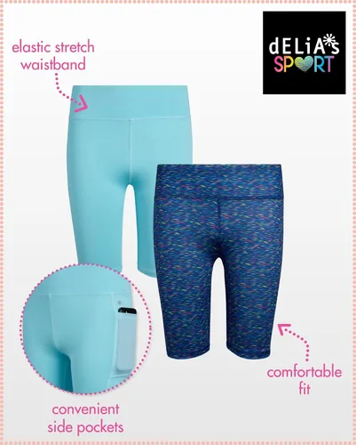 Vista 2 de Pantalones cortos de ciclismo para niñas, paquete de 4 pantalones cortos de compresión atlética de cintura alta para niñas, para baile, yoga