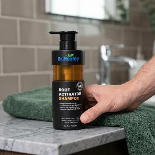 Vista 8 de Champú activador de raíces para hombres, champú para el crecimiento del cabello para pérdida de cabello y adelgazamiento del cabello, sin sulfato