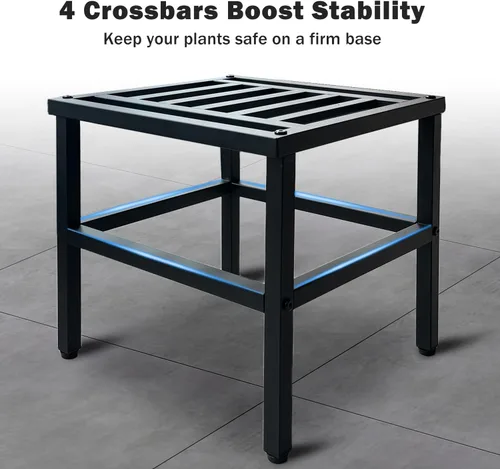 Vista 5 de Soporte para plantas para interiores y exteriores, soporte de metal para plantas de 13 pulgadas, soportes de pedestal en T de hierro forjado