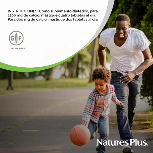 Vista 5 de NaturesPlus Cal/Mag/VIT D3 con vitamina K2-60 tabletas masticables – Sabor a chocolate – Calcio, magnesio, vitamina D3 y K2 Suplemento de apoyo