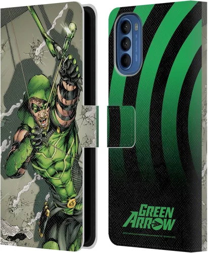 Vista 8 de Head Case Designs Officially Licensed Justice League DC Comics Classic Green Arrow Comic Art Leather Book Wallet Case Cover Compatible with Motorola