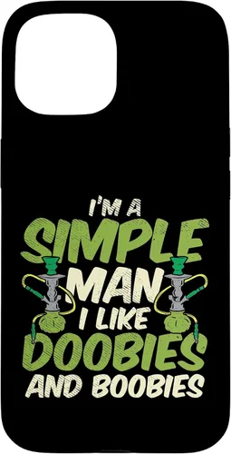 Vista 6 de iPhone 16 Simple Man Doobies Boobies Weed Cannabis 420 Stoner Men Estuche de regalo