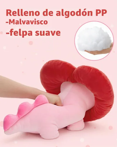 Vista 9 de MaoGoLan Peluche de ajolote de San Valentín con capucha en forma de corazón, almohada de peluche de salamandra blanda y suave, regalo de peluche