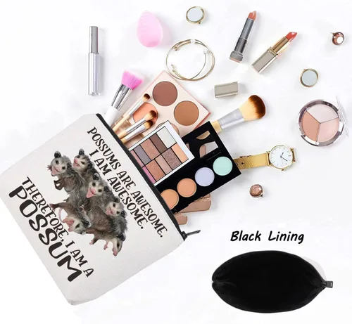 Vista 3 de LEVLO Zarigüeya Cosmética Bolsa de Maquillaje Zarigüeya Amante Regalo Zarigüeyas Son Impresionantes Bolsa De Bolsa De Cremallera De Maquill