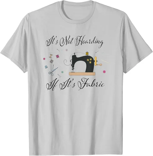 Vista 77 de It's Not Hoarding If Its - Camiseta de costura para acolchado, Blanco, S