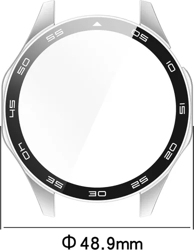 Vista 2 de FitTurn Funda rígida de policarbonato con protector de pantalla de vidrio templado a escala integrada compatible con Huawei Watch GT4