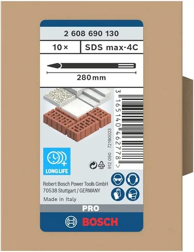 Vista 5 de Bosch 2608690130 SDS Max Cincel puntiagudo, 11.024 in, plateado
