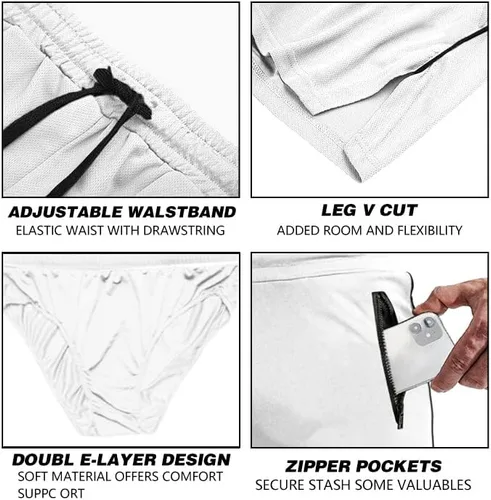 Vista 4 de EVERWORTH Pantalones cortos de entrenamiento con entrepierna de 3 pulgadas para hombre, de secado rápido, pantalones cortos ligeros para hombre