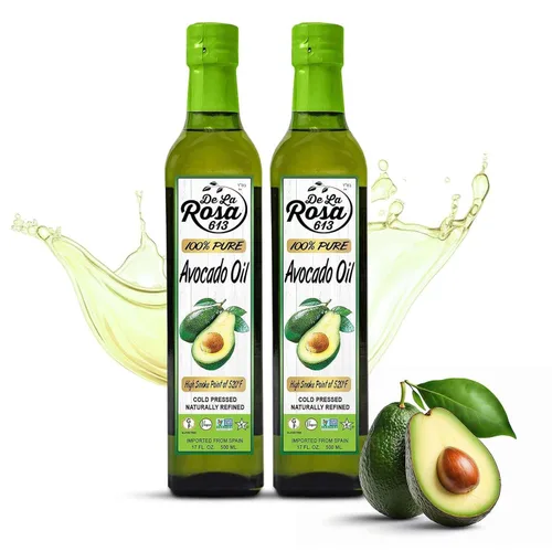 Vista 10 de De La Rosa Aceite de aguacate 100% puro, Kosher para Pascua, vegano, sin OMG y sin gluten, ideal para cocinar con alto punto de humo, primer aceite