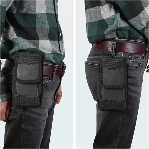 Vista 7 de Funda vertical de nylon para teléfono celular con clip para cinturón y gancho - XL
