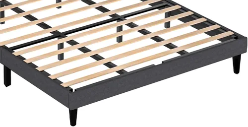 Vista 7 de Base de cama tapizada de tamaño matrimonial con cabecera de terciopelo moderna y soporte de listones de madera resistente, antideslizante, sin