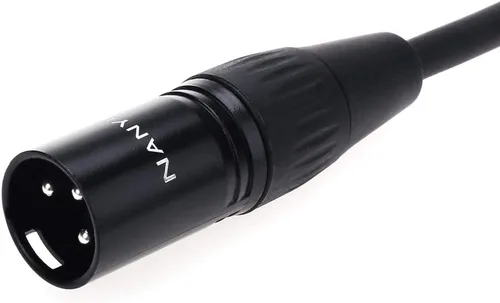 Vista 5 de NANYI Cable de micrófono XLR de 3 pines macho a macho, cable de conexión DMX cable de conexión, cobre sin oxígeno, 1.6 pies / 1.6 ft