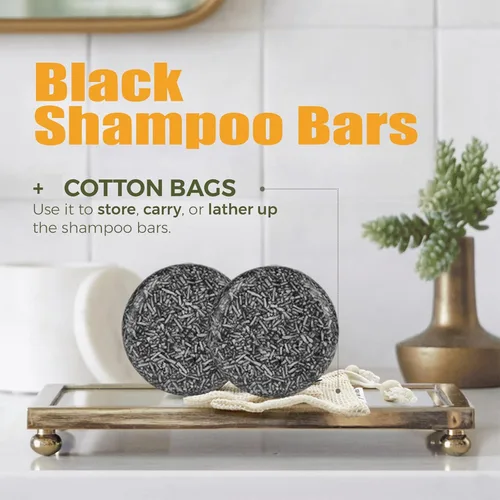 Vista 6 de Champú de barra inversa de cabello gris, jabón negro para barba de cabello gris con ingredientes naturales, barra inversa de jabón de melena gris