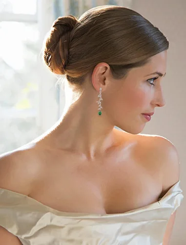 Vista 2 de Aretes largos de lágrima para mujer, diseño de lágrima, para boda, piedras natales, para mujer, regalo de joyería para el día de la madre