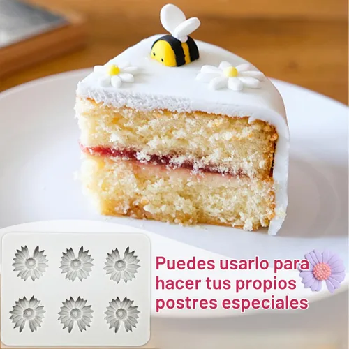 Vista 6 de 4 moldes de silicona para caramelos de rosa, hibisco de margarita, fondant, chocolate, moldes de silicona para decoración de pasteles, moldes