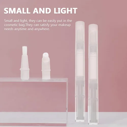 Vista 9 de 3 botellas vacías de brillo de labios de 0.1 fl oz (0.1 fl oz), recargable transparente, lápiz giratorio cosmético, aplicador de brillo de labios