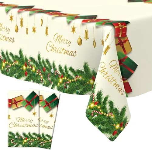 Vista 8 de Decoraciones para Fiestas de Fútbol, Paquete de 2 Manteles de Plástico para Fútbol (54x108 Pulgadas), Cubiertas de Manteles Rectangulares
