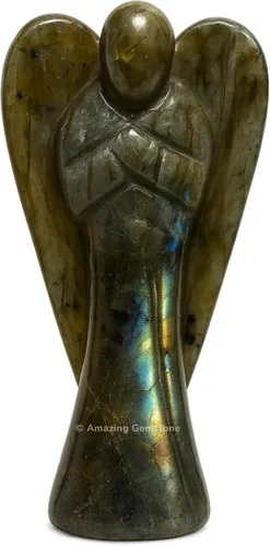 Vista 10 de Ángel de Amatista de Amazing Gemstone - Ángel de Cristal de Amatista y Figuras de Ángel Guardián de Bolsillo de Cristal de Amatista (10 centímetros)