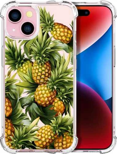 Vista 32 de Compatible con iPhone 14, funda transparente y bonita para mujeres y niñas, diseño floral, diseño floral femenino, funda para teléfono 14