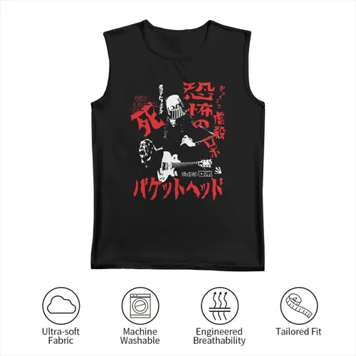 Vista 4 de ISHWARA Camisetas sin mangas para hombre, chaleco de playa con estampado de gimnasio casual
