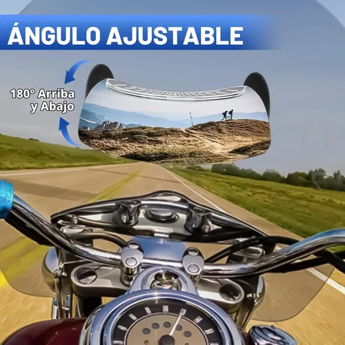 Vista 2 de GUAIMI Espejos de motocicleta de 180 grados, gran angular de seguridad, espejo retrovisor de punto ciego para motocicleta, ATV/UTV, scooters