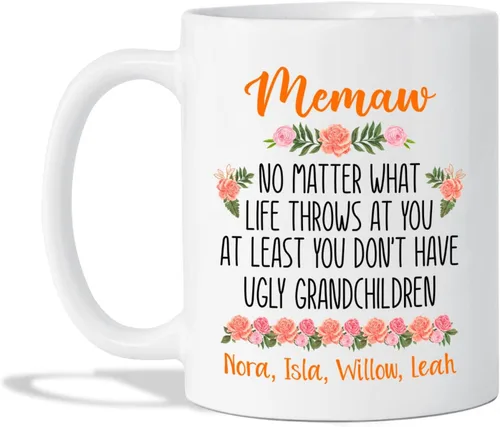 Vista 11 de Taza de café con texto en inglés "Best Memaw Ever", taza de cerámica personalizada con memaw única, taza de cerámica con la frase "Best Memaw Ever