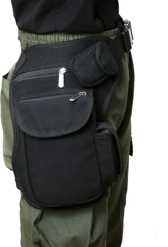 Vista 6 de SEALINF Riñonera de lona Riñonera Racing Drop Leg Bag Motocicleta Bolsa al aire libre