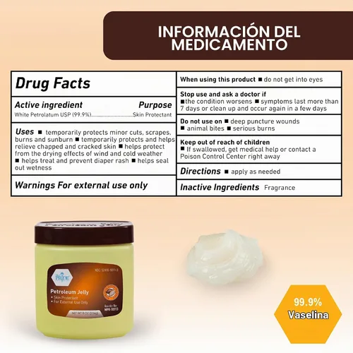 Vista 7 de MED PRIDE Gelatina de petróleo de manteca de cacao, protector hidratante para la piel, 8 onzas