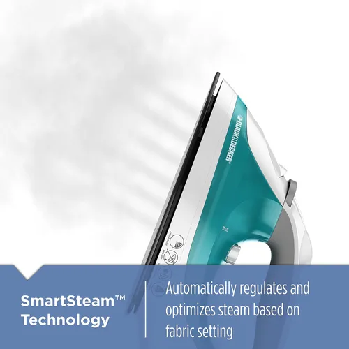 Vista 2 de Black + Decker - Plancha de vapor Xpress, tecnología Smartsteam, Aguamarina, IR05X