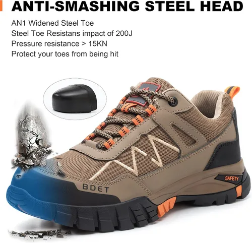 Vista 2 de Steel Toe Sneakers Comfortable Safety Shoes for Men Steel Toe Shoes for Women Non Slip Construction Work Shoes