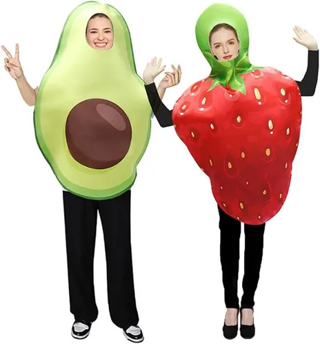Vista 4 de Sister Amy Divertidos disfraces de frutas y verduras, disfraces de Halloween para mujeres y hombres, talla única