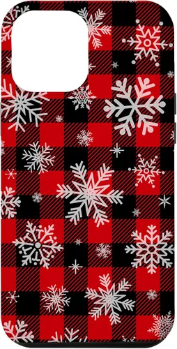 Vista 26 de Snowflakes Snow Snowing Christmas Winter Red Black Plaid Case for iPhone 17