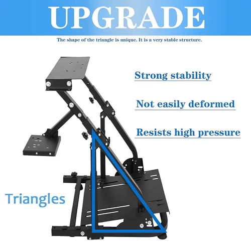 Vista 3 de Marada Racing Wheel Stand Steering Wheel Stand Ultra-stable 4 Support Arms fit for LogitechThrustmaster, G25 G27 G29 G920 T300RS, Sim Racing Stand