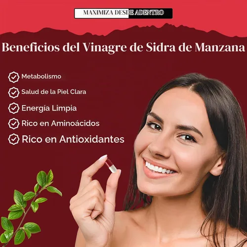 Vista 3 de Maximum Slim Vinagre de sidra de manzana, 60 ct