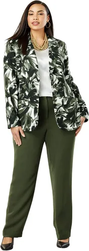 Vista 7 de Jessica London Conjunto de pantalón de un solo pecho para mujer en talla grande, Multi
