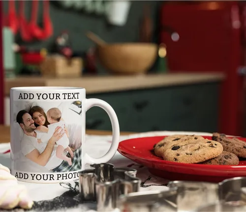 Vista 6 de Taza de café personalizada con foto, texto o logotipo, taza de cerámica personalizada de 11 onzas, regalo personalizable para hombres, mujeres