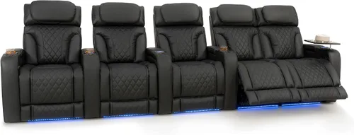 Vista 89 de Seatcraft Luminis 365 - Asiento de cine en casa (fila de 2 biplazas), color carmesí