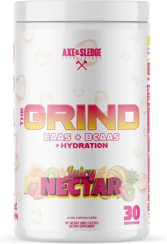 Vista 4 de Axe & Sledge The Grind Essential Aminoácidos Polvo EAA y BCAA Recuperación muscular y electrolitos para hidratación Sin estimulantes, vegano
