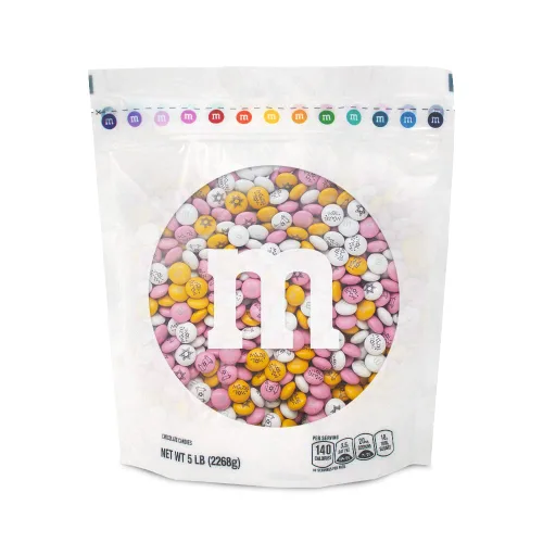 Vista 13 de M&M'S Bar Mitzvah - Caramelo de chocolate con leche, azul, plateado, blanco, bolsa a granel de 2 libras