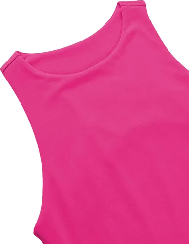 Vista 3 de Remidoo Body de leotardo sin mangas con cuello redondo y corte alto para mujer