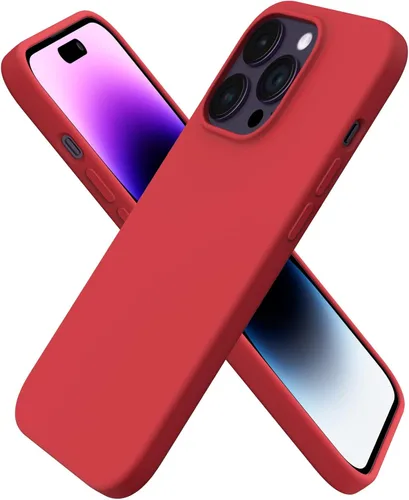 Vista 9 de ORNARTO - Funda para iPhone 14 Pro de 6.1 pulgadas, silicona líquida delgada, azul bebé 3-Layer Full Covered Soft Gel Rubber, Non-Slip Grip