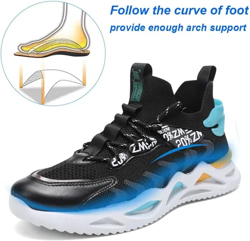 Vista 4 de KUNWFNIX Mens Running Shoes Lightweight Breathable Air Walking Tennis Shoes Mesh Workout Casual Sports Non Slip Athletic Fashion Sneakers Trainers