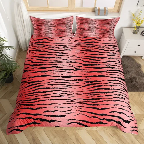 Vista 31 de Feelyou Leopard Bedding Set Twin Size, Cheetah Print Comforter Cover for Kids Boys Girls Animal Duvet Cover Safari Bedspread Cover Zipper