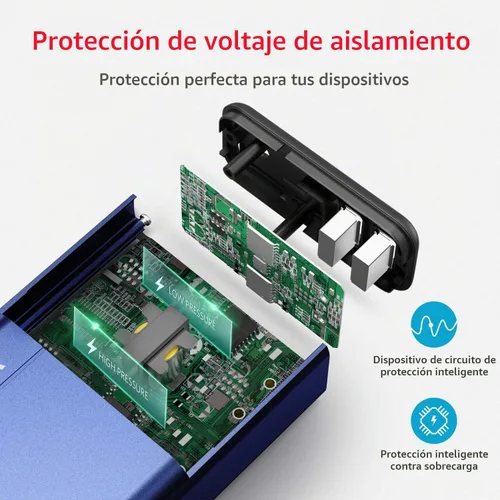 Vista 3 de BESTEK Inversor de corriente 150W DC 12V a 110V Convertidor de CA 4.2A Dual USB Adaptador de enchufe de coche Convertidor de salida (azul)