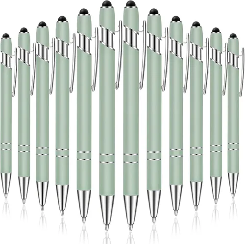 Vista 26 de Tenare 12 piezas 2 en 1 bolígrafo de metal con punta de lápiz capacitivo, bolígrafo de 1,0 mm de tinta negra para pantallas táctiles (color surtido)