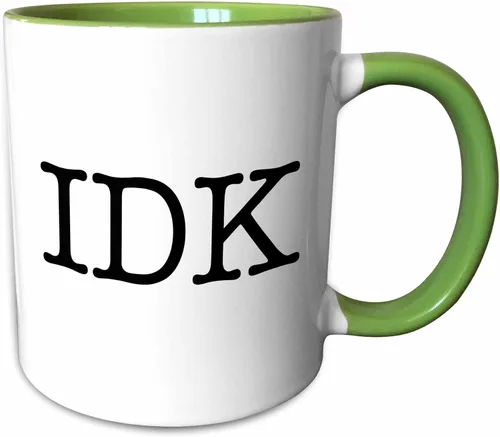 Vista 10 de 3dRose evadane – Funny Quotes – IDK tazas), color negro, Negro/Blanco
