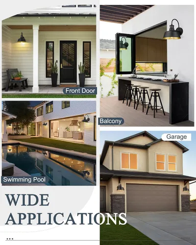 Vista 7 de Lámpara de pared exterior con sensor de movimiento, aplique de pared exterior de 10 pulgadas del atardecer al amanecer con enchufe de base E26