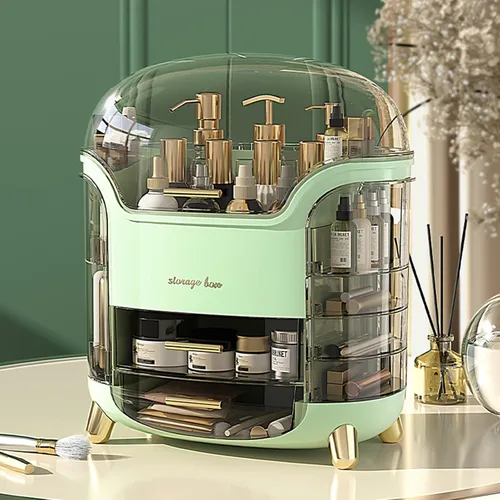 Vista 2 de Omeily Organizador de Maquillaje Grande Mejorado Organizador de Tocador de Encimera Organizador de Cosméticos Caja de Almacenamiento de Maquillaje
