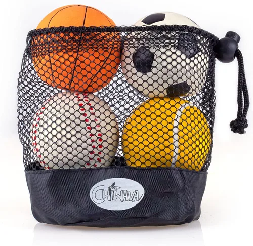 Vista 6 de CHIWAVA Paquete de 4 bolas deportivas de látex chirriante de 2.4 pulgadas, juego de pelotas deportivas para perros pequeños
