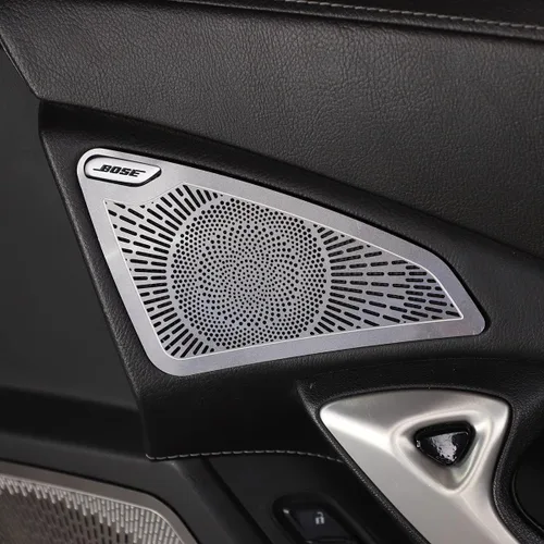 Vista 5 de TINKI Cubierta de acero inoxidable para altavoz de puerta de automóvil compatible con Chevrolet Corvette C7 2014 2015 2016 2017 2018 2019 Accesorios